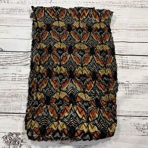 Frank Lloyd Wright MoMA New York Infinity Scarf Brown Geometric Crinkle